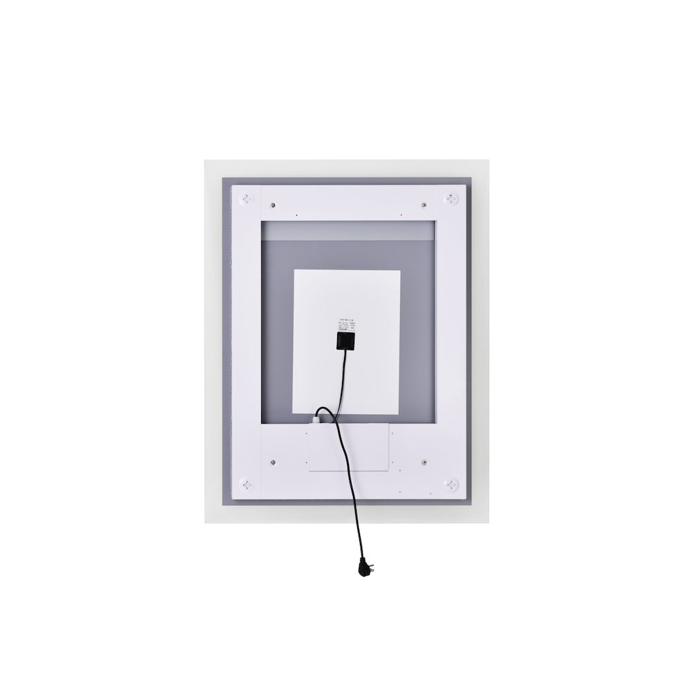 Abigail Rectangular 32x40in Matte White Integrated LED Mirror. Picture 5