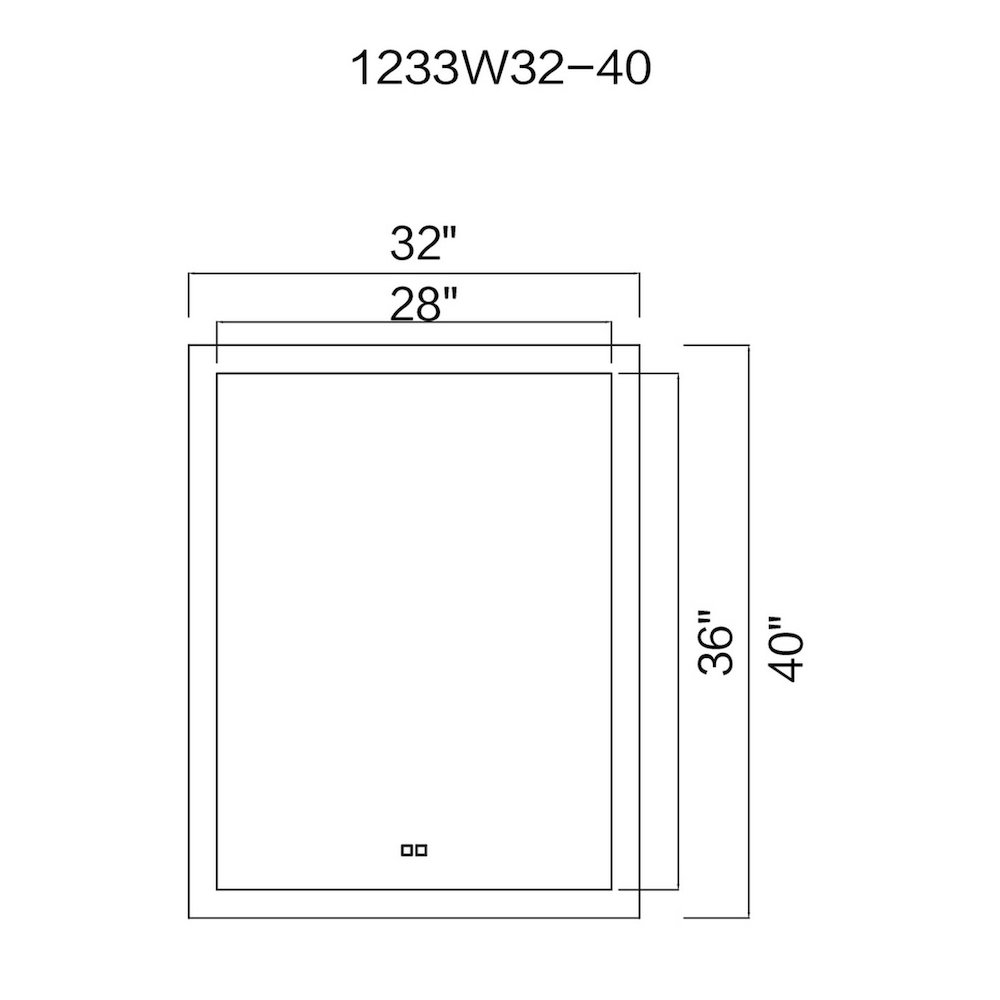 Abigail Rectangular 32x40in Matte White Integrated LED Mirror. Picture 7