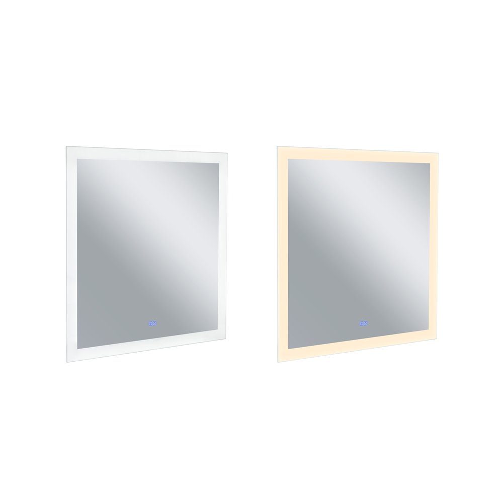Abigail Square 36x36in Matte White Integrated LED Mirror. Picture 3