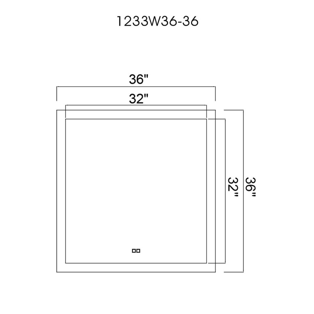 Abigail Square 36x36in Matte White Integrated LED Mirror. Picture 6