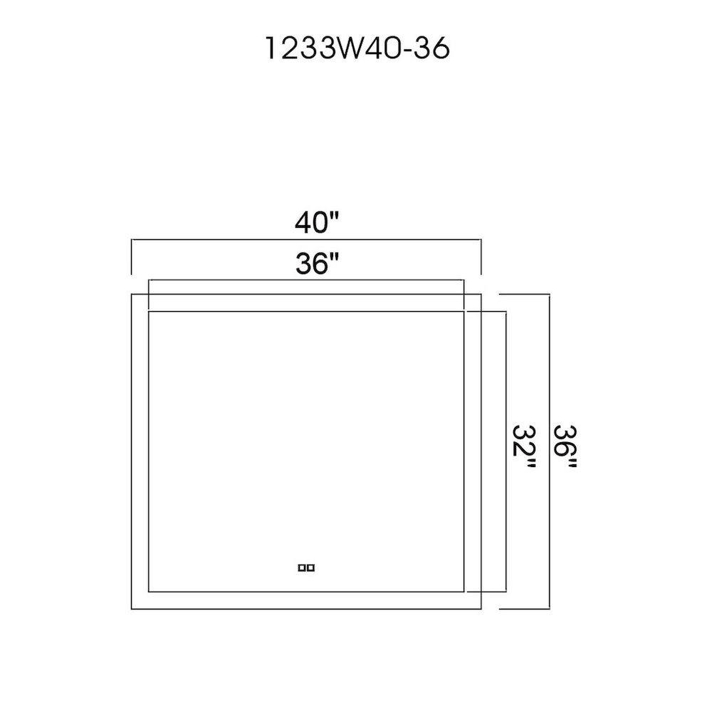 Abigail Rectangular 40x36in Matte White Integrated LED Mirror. Picture 6