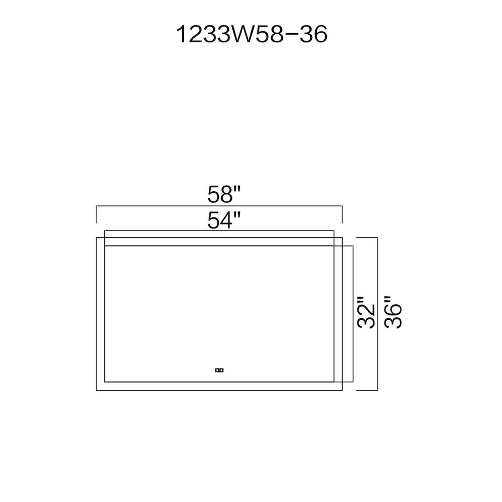 Abigail Rectangular 58x36in Matte White Integrated LED Mirror. Picture 5
