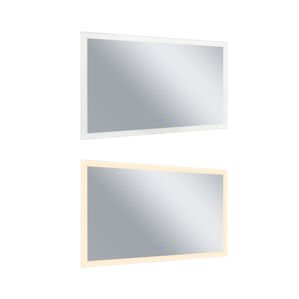 Abigail Rectangular 70x36in Matte White Integrated LED Mirror. Picture 3