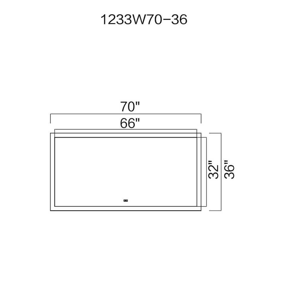 Abigail Rectangular 70x36in Matte White Integrated LED Mirror. Picture 6