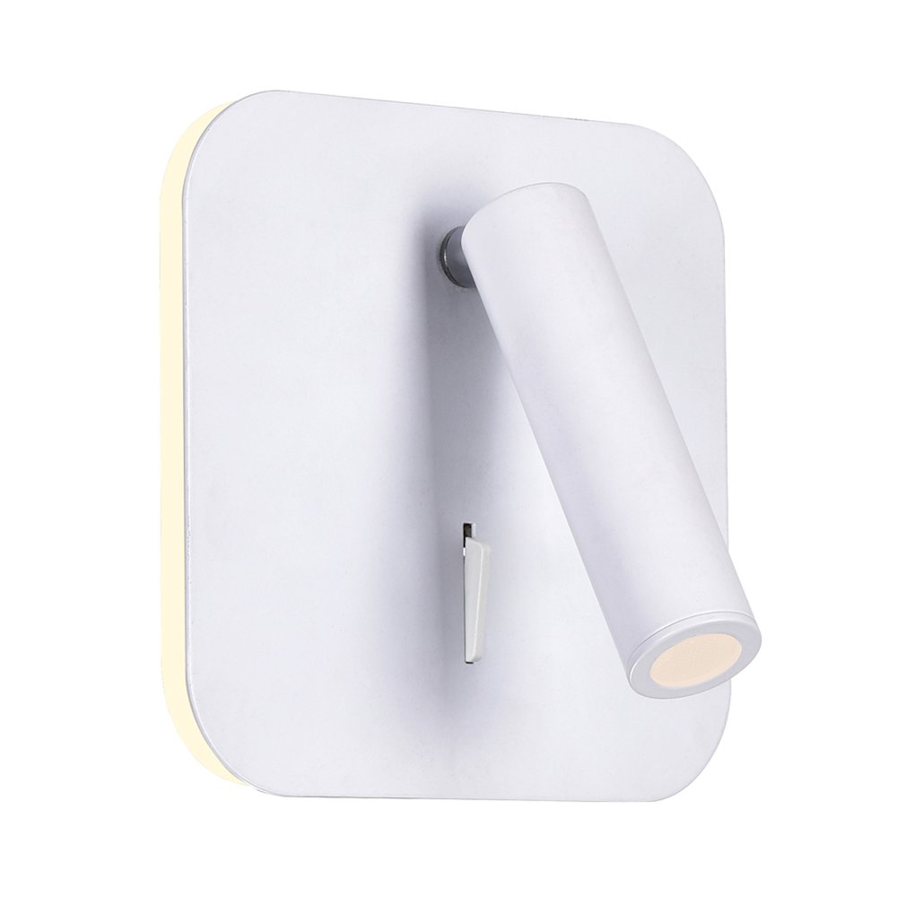Private I LED Sconce With Matte White Finish. Picture 1