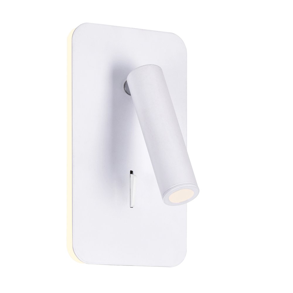 Private I LED Sconce With Matte White Finish. Picture 1