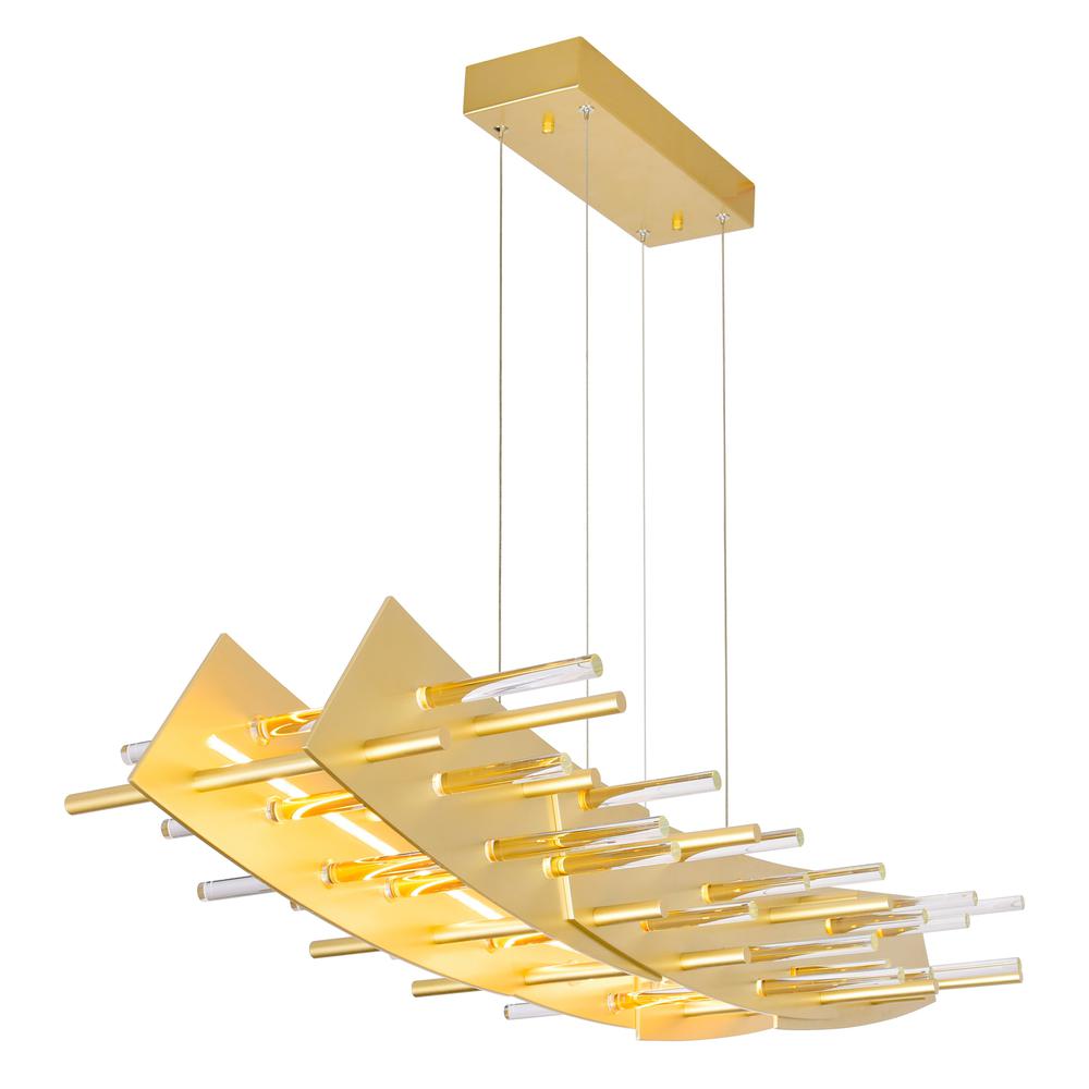 Gondola LED Chandelier With Satin Gold Finish. Picture 3