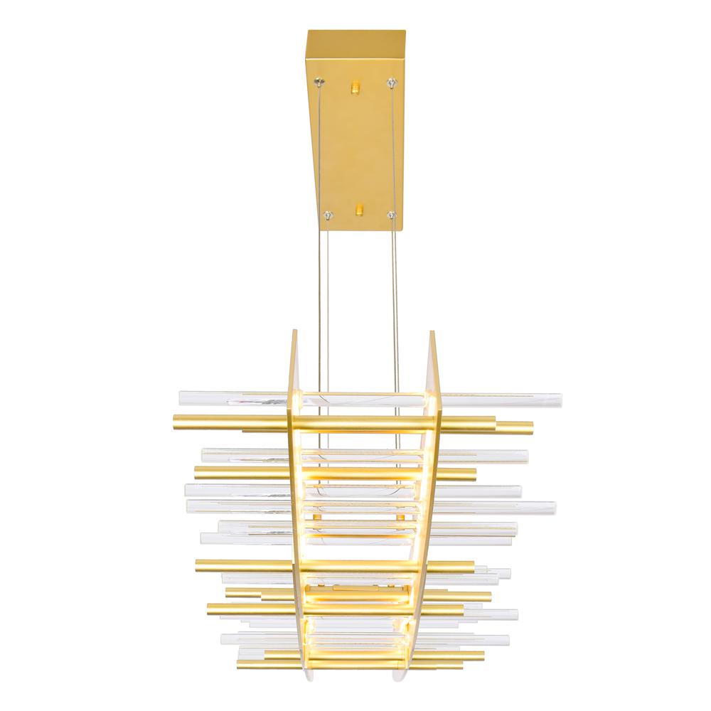Gondola LED Chandelier With Satin Gold Finish. Picture 4
