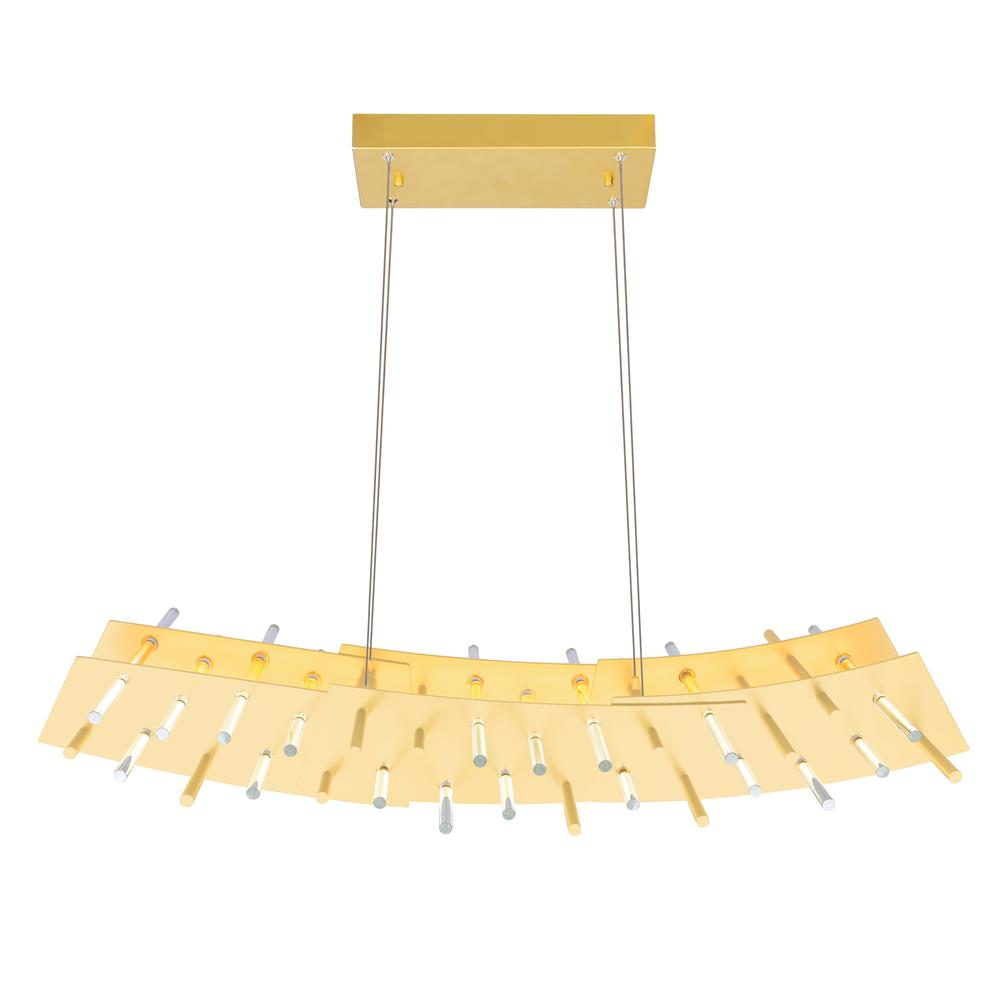 Gondola LED Chandelier With Satin Gold Finish. Picture 5