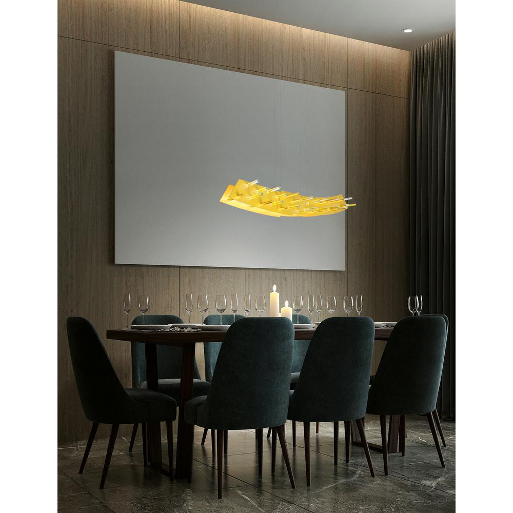 Gondola LED Chandelier With Satin Gold Finish. Picture 6