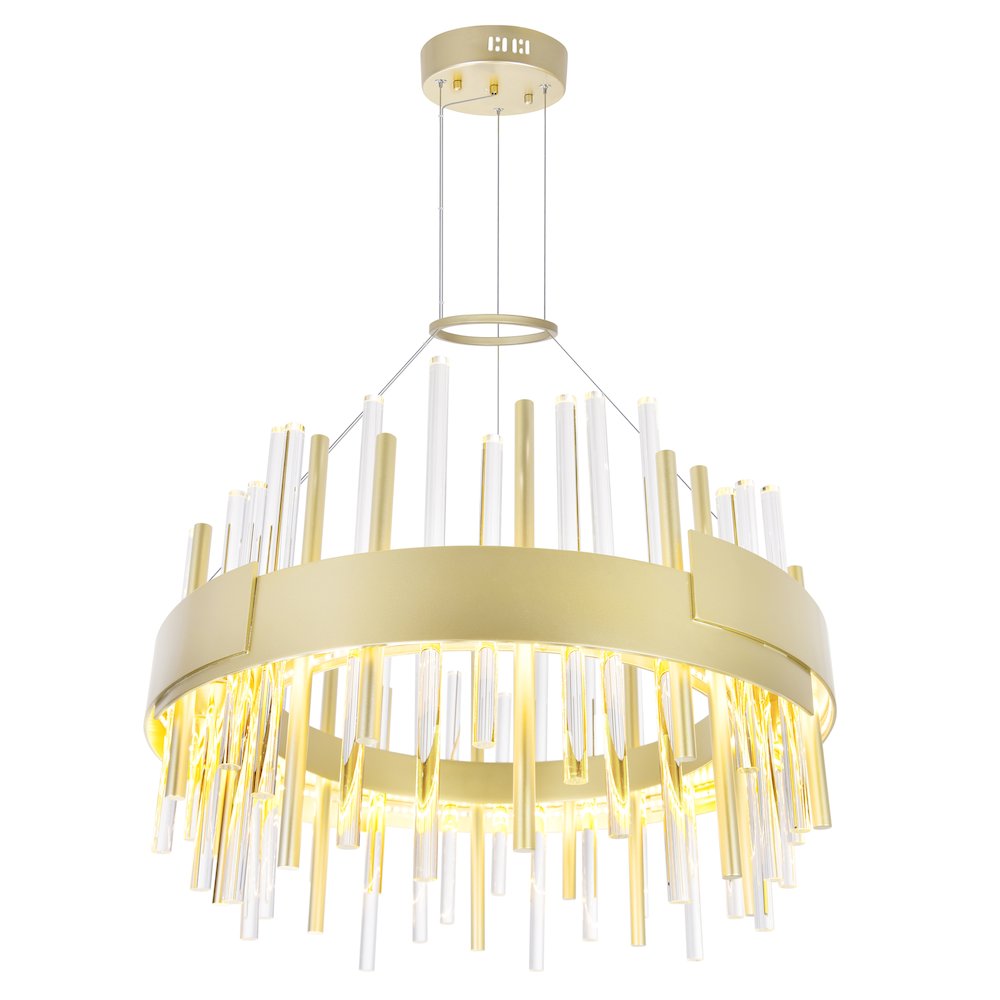 Millipede 20 in LED Satin Gold Chandelier. Picture 3