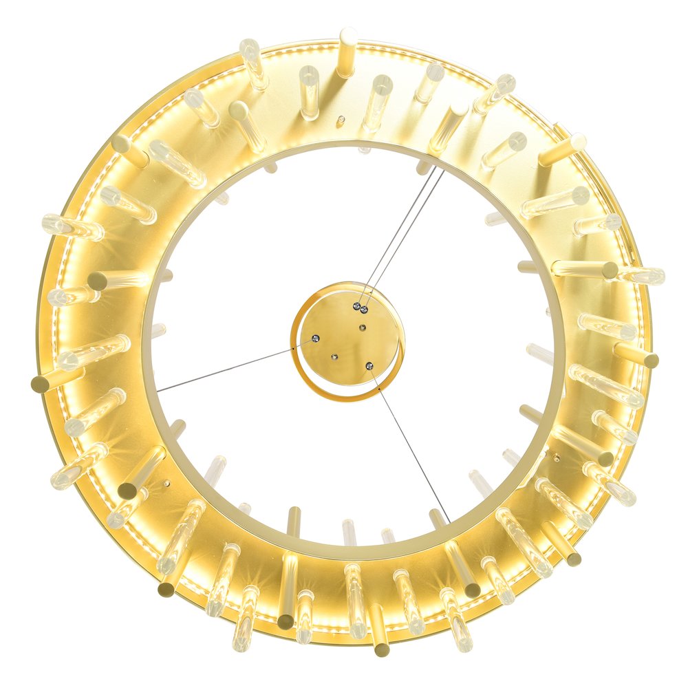 Millipede 20 in LED Satin Gold Chandelier. Picture 4