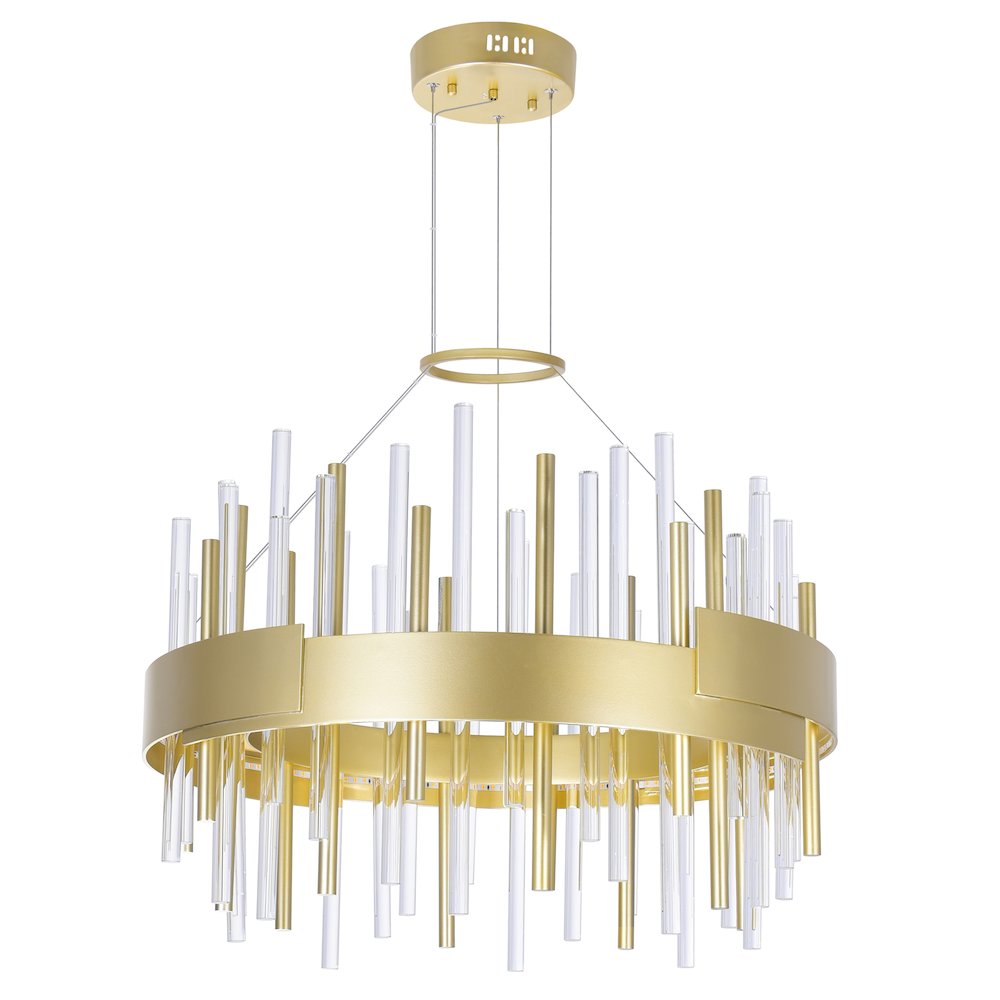 Millipede 20 in LED Satin Gold Chandelier. Picture 6