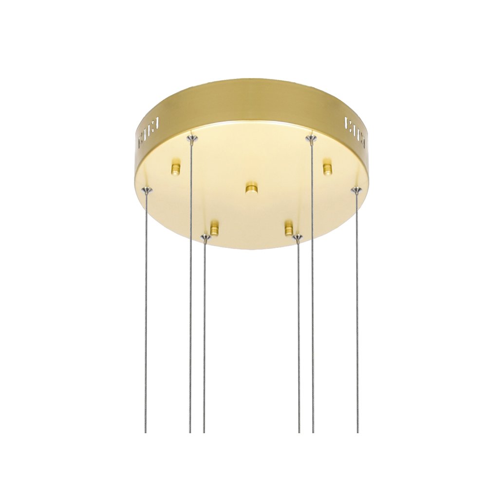 Millipede 32 in LED Satin Gold Chandelier. Picture 2
