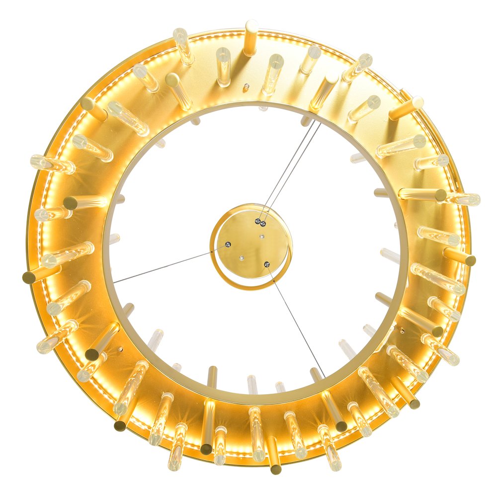 Millipede 32 in LED Satin Gold Chandelier. Picture 4