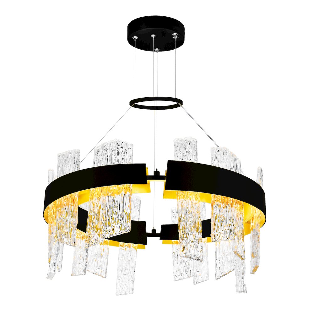 Guadiana 24 in LED Black Chandelier. Picture 1
