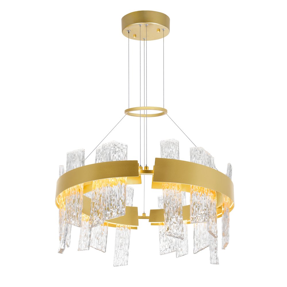 Guadiana 24 in LED Satin Gold Chandelier. Picture 1
