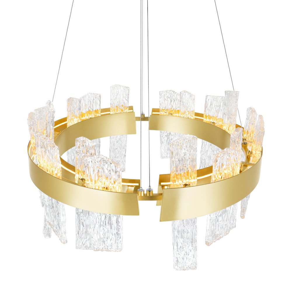 Guadiana 24 in LED Satin Gold Chandelier. Picture 3