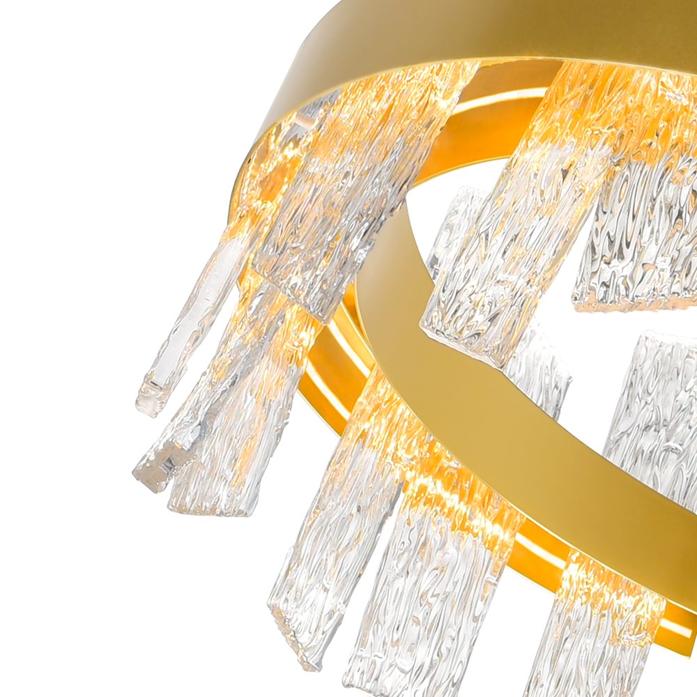 Guadiana 24 in LED Satin Gold Chandelier. Picture 5