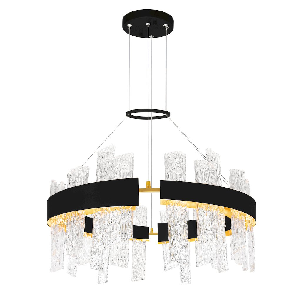 Guadiana 32 in LED Black Chandelier. Picture 1
