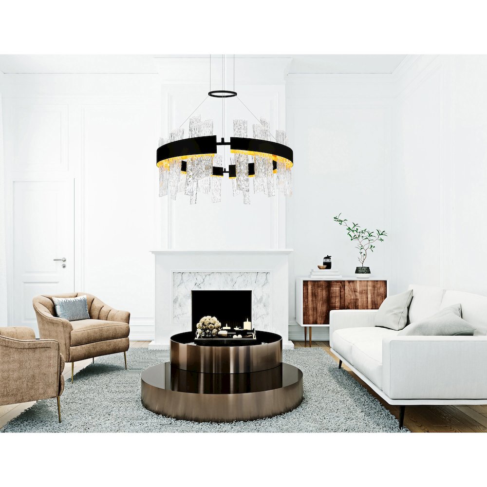 Guadiana 32 in LED Black Chandelier. Picture 7