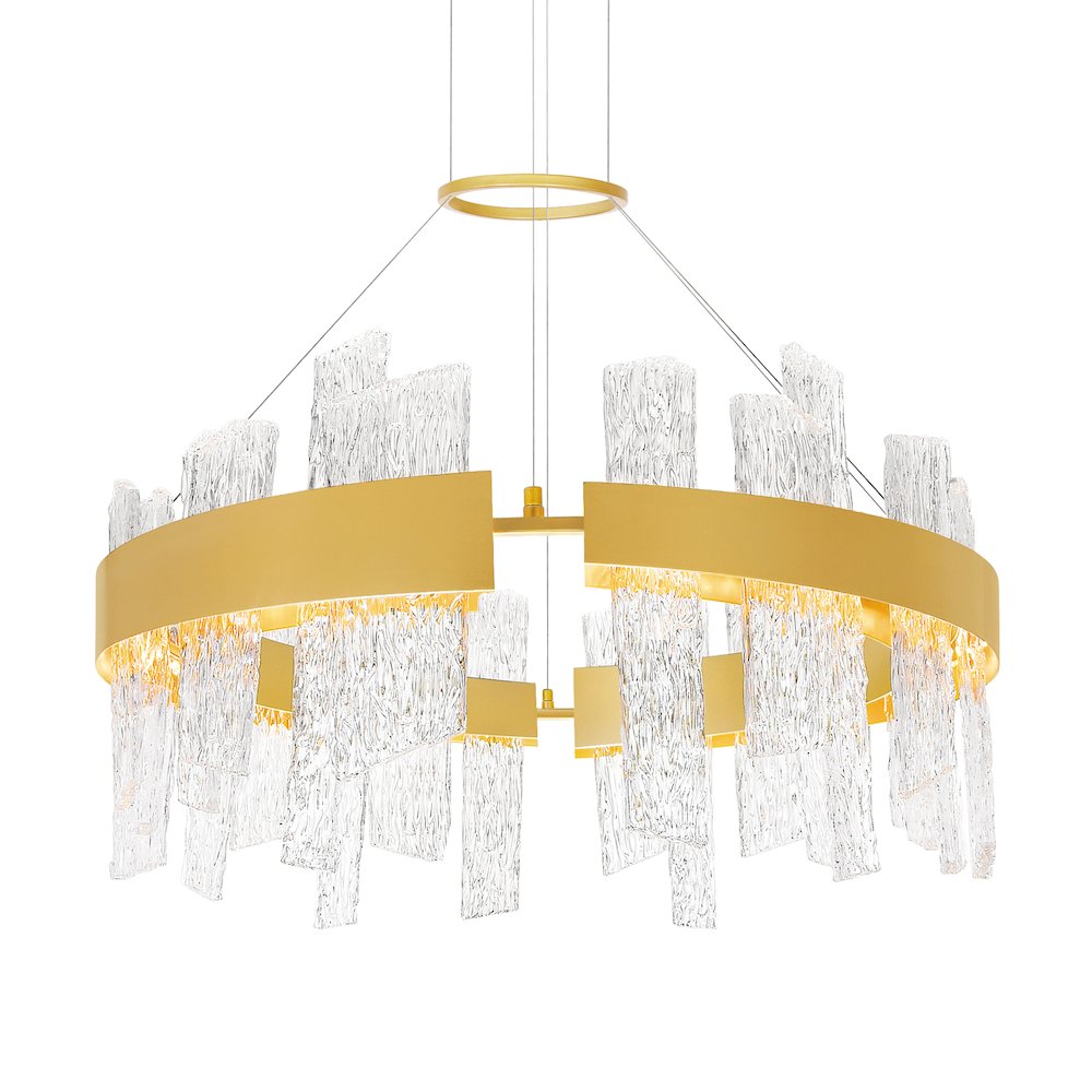 Guadiana 32 in LED Satin Gold Chandelier. Picture 2