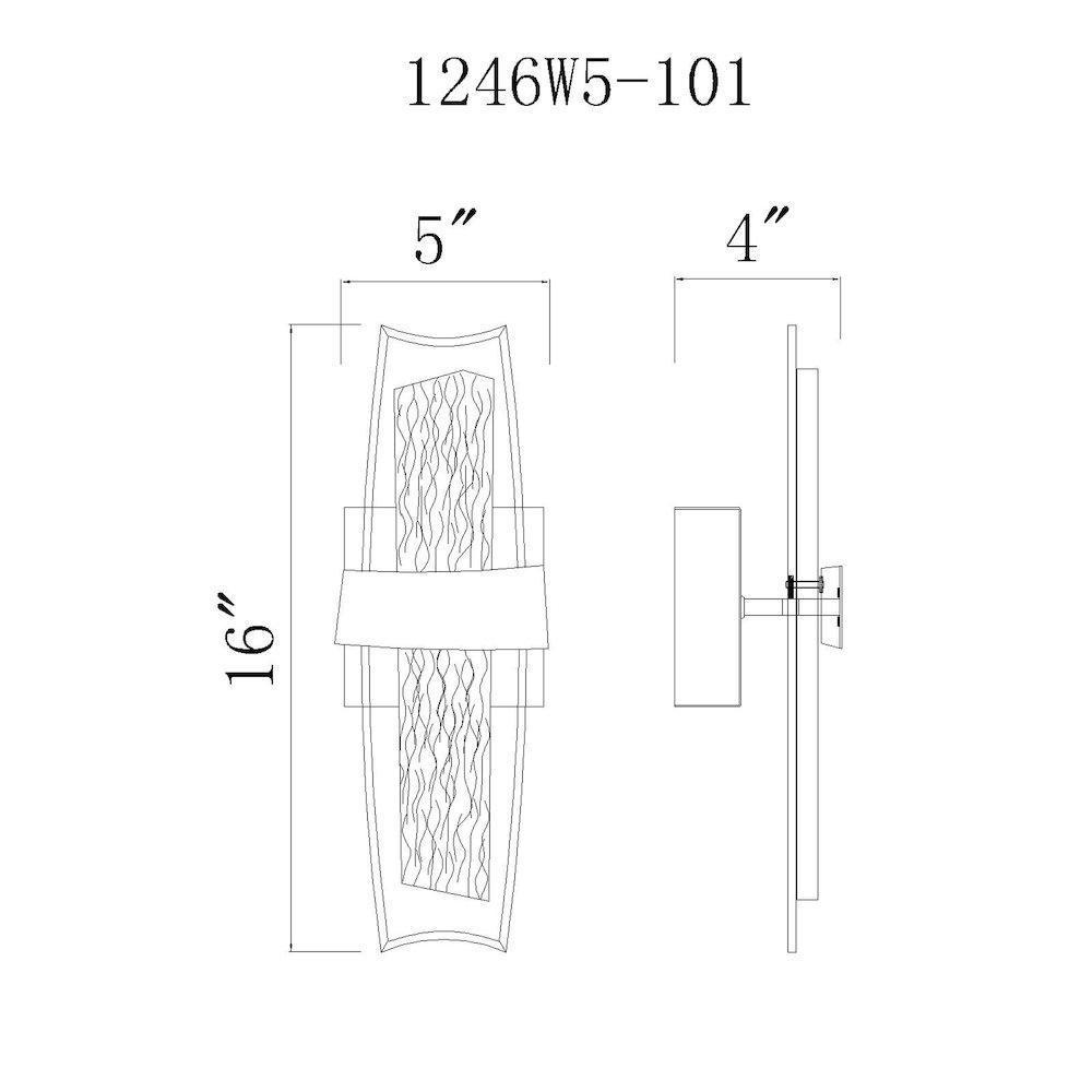 Guadiana 5 in LED Black Wall Sconce. Picture 3
