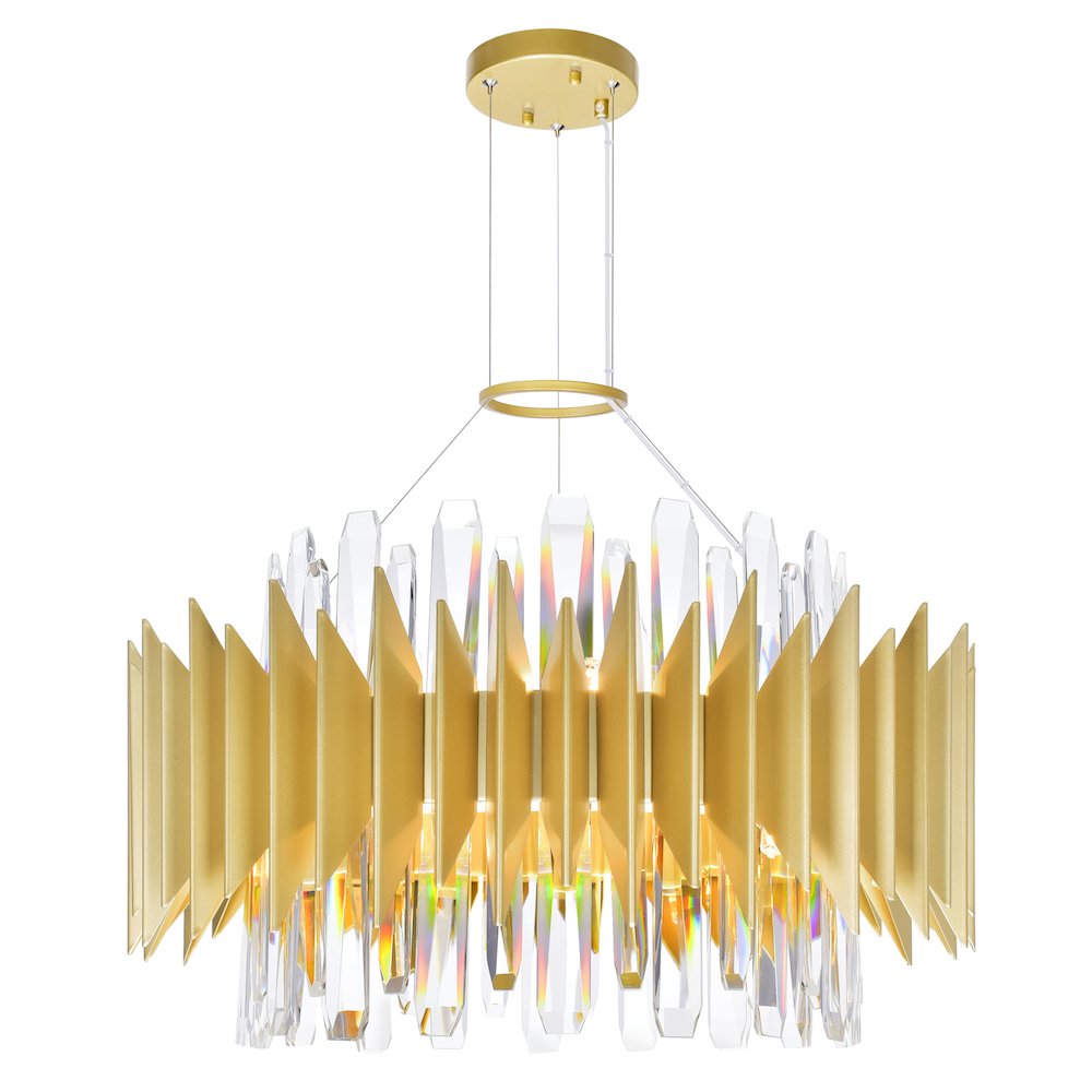 Cityscape 12 Light Chandelier With Satin Gold Finish. Picture 1