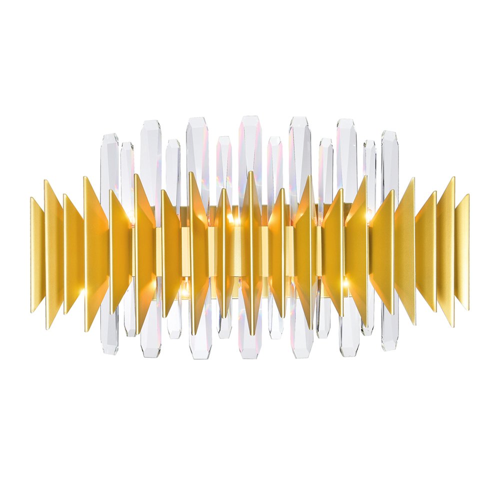 Cityscape 7 Light Wall Sconce With Satin Gold Finish. Picture 1