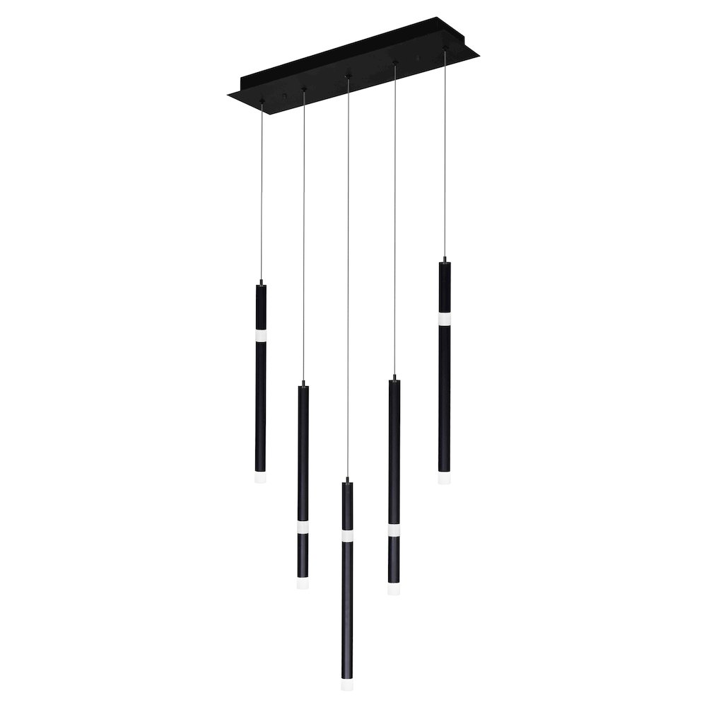 Flute 5 Light LED Chandelier With Black Finish. Picture 6