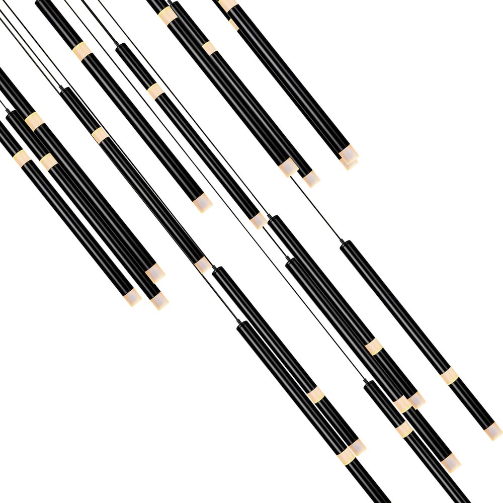 Flute 16 Light LED Chandelier With Black Finish. Picture 2