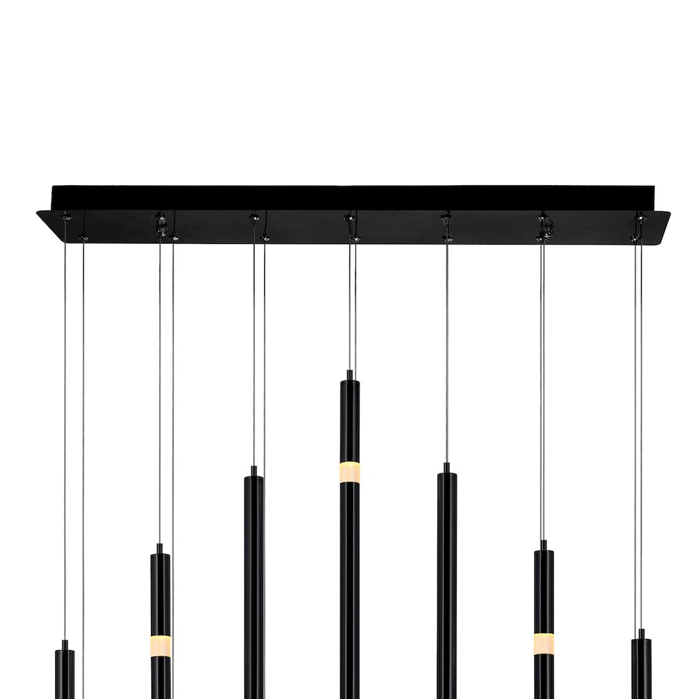 Flute 14 Light LED Chandelier With Black Finish. Picture 5