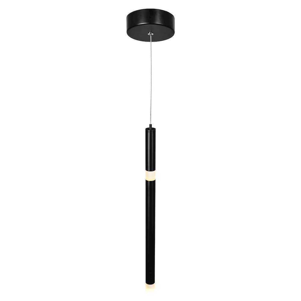 Flute 1 Light LED Pendant With Black Finish. Picture 4