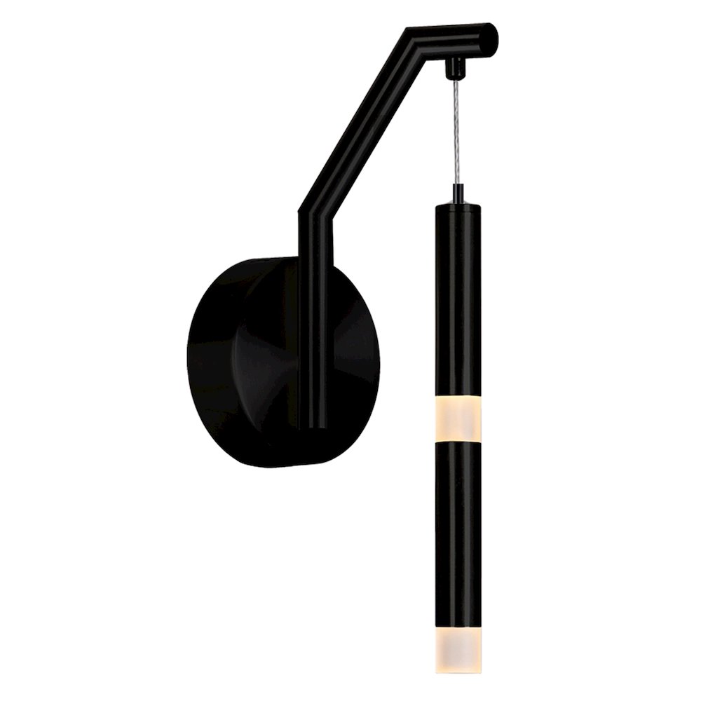 Flute 1 Light LED Wall Sconce With Black Finish. Picture 1