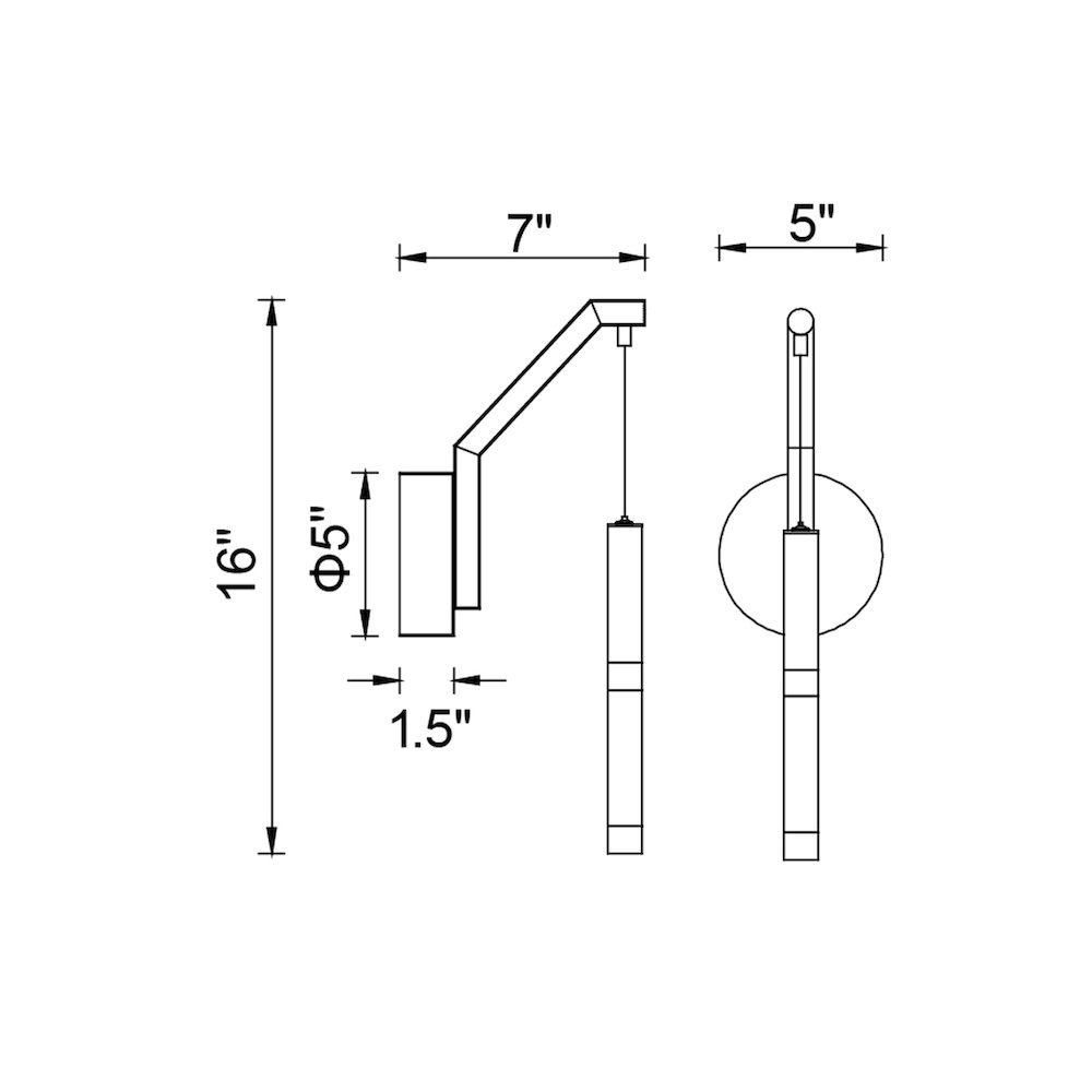 Flute 1 Light LED Wall Sconce With Black Finish. Picture 6