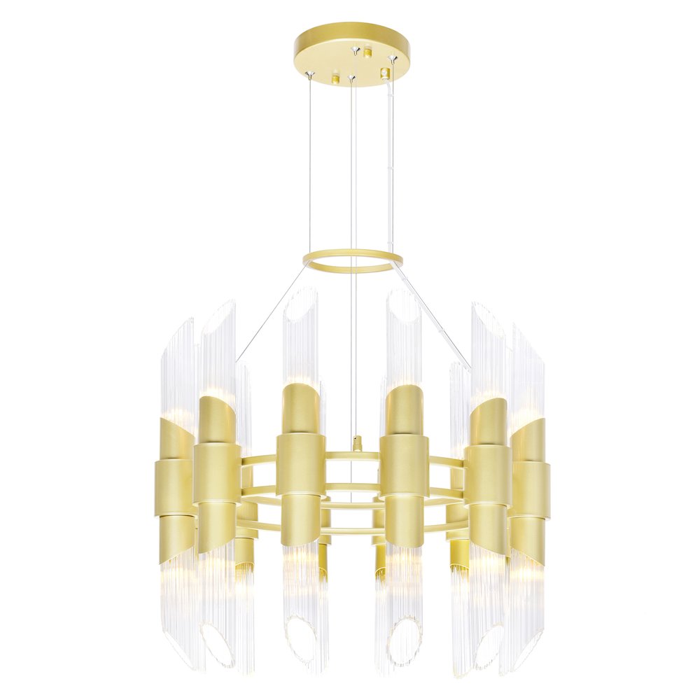 Croissant 24 Light Chandelier With Satin Gold Finish. Picture 1