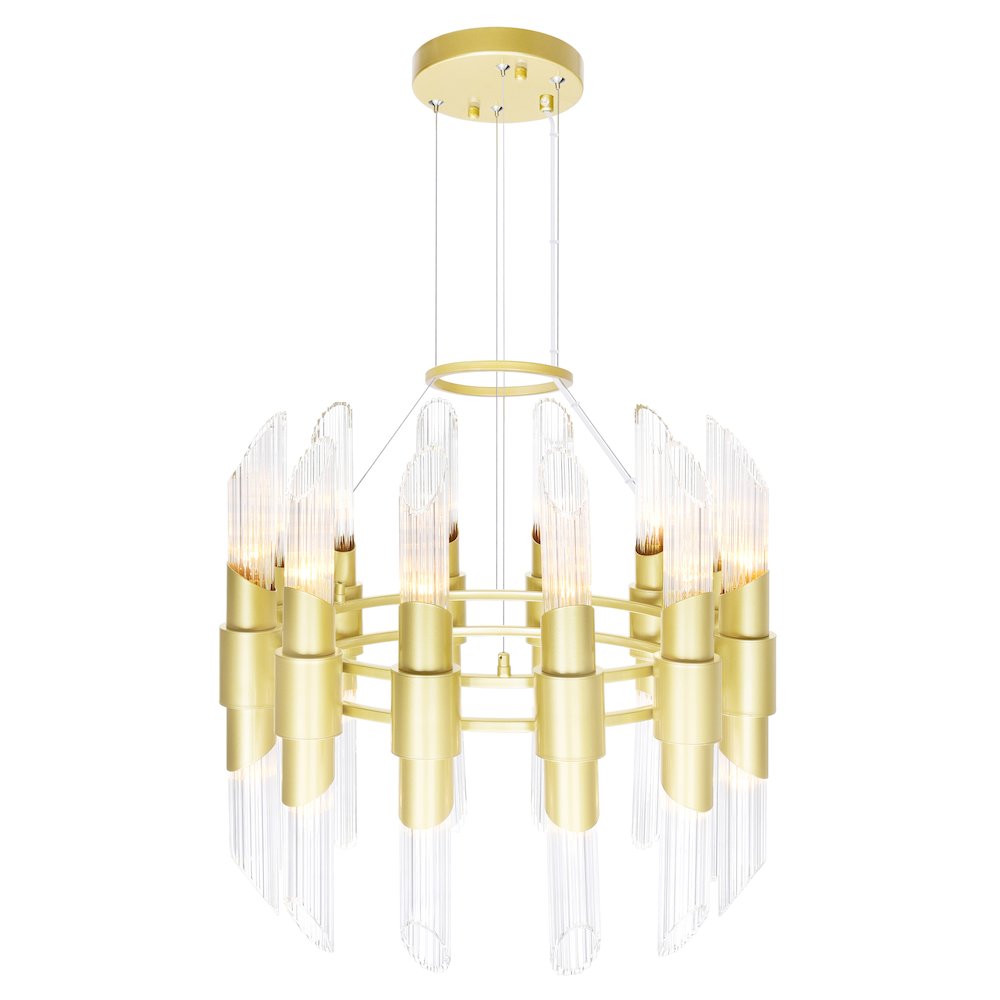 Croissant 24 Light Chandelier With Satin Gold Finish. Picture 2