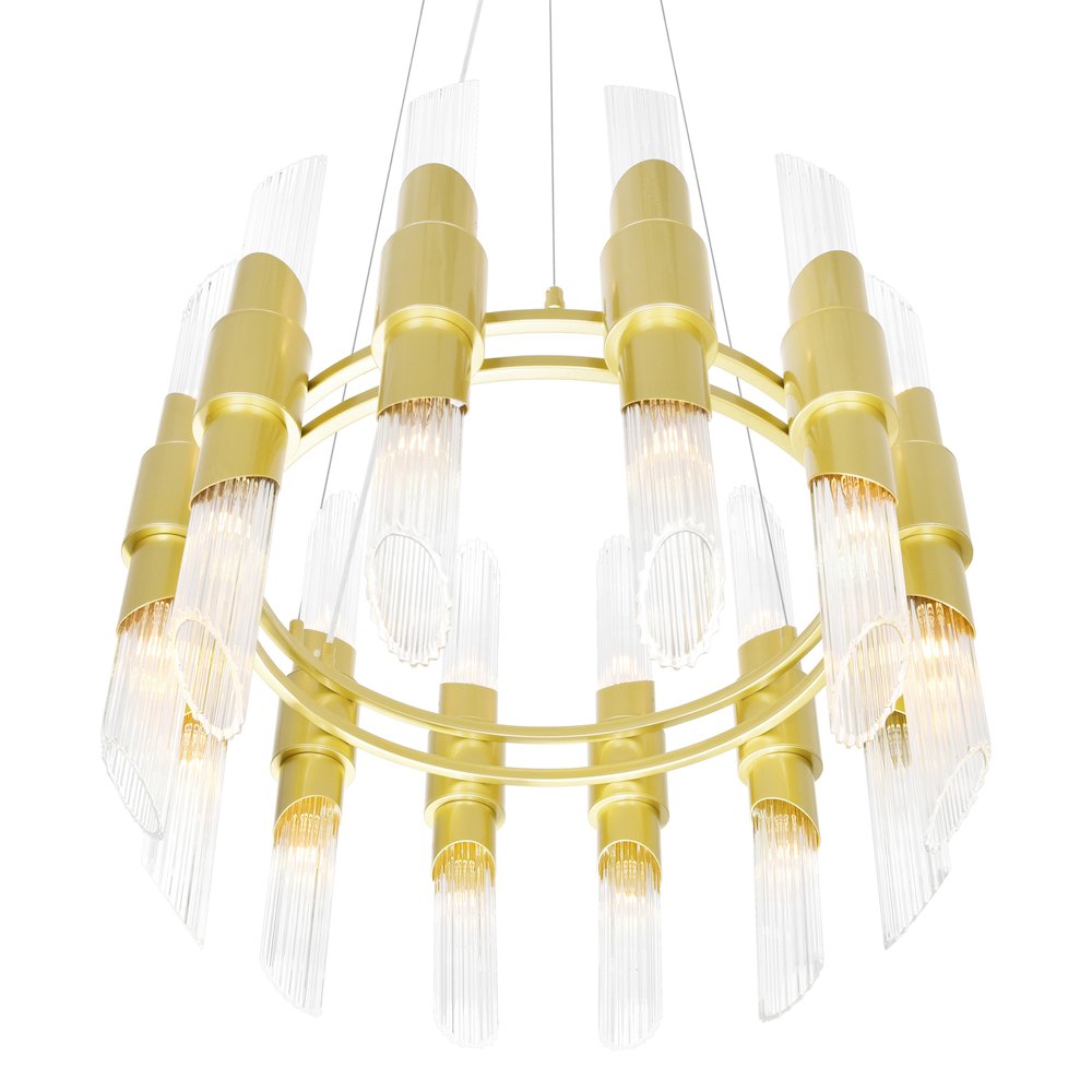 Croissant 24 Light Chandelier With Satin Gold Finish. Picture 3