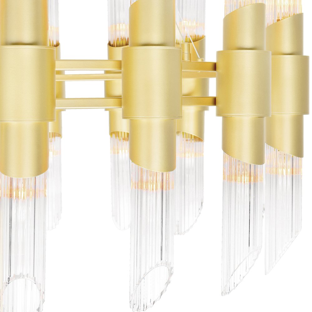 Croissant 24 Light Chandelier With Satin Gold Finish. Picture 4