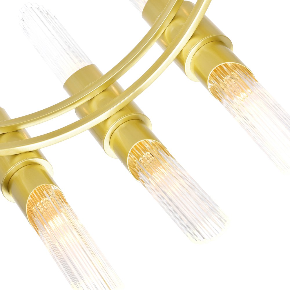 Croissant 24 Light Chandelier With Satin Gold Finish. Picture 5