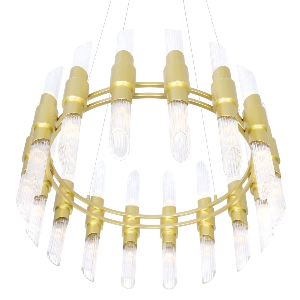 Croissant 32 Light Chandelier With Satin Gold Finish. Picture 3