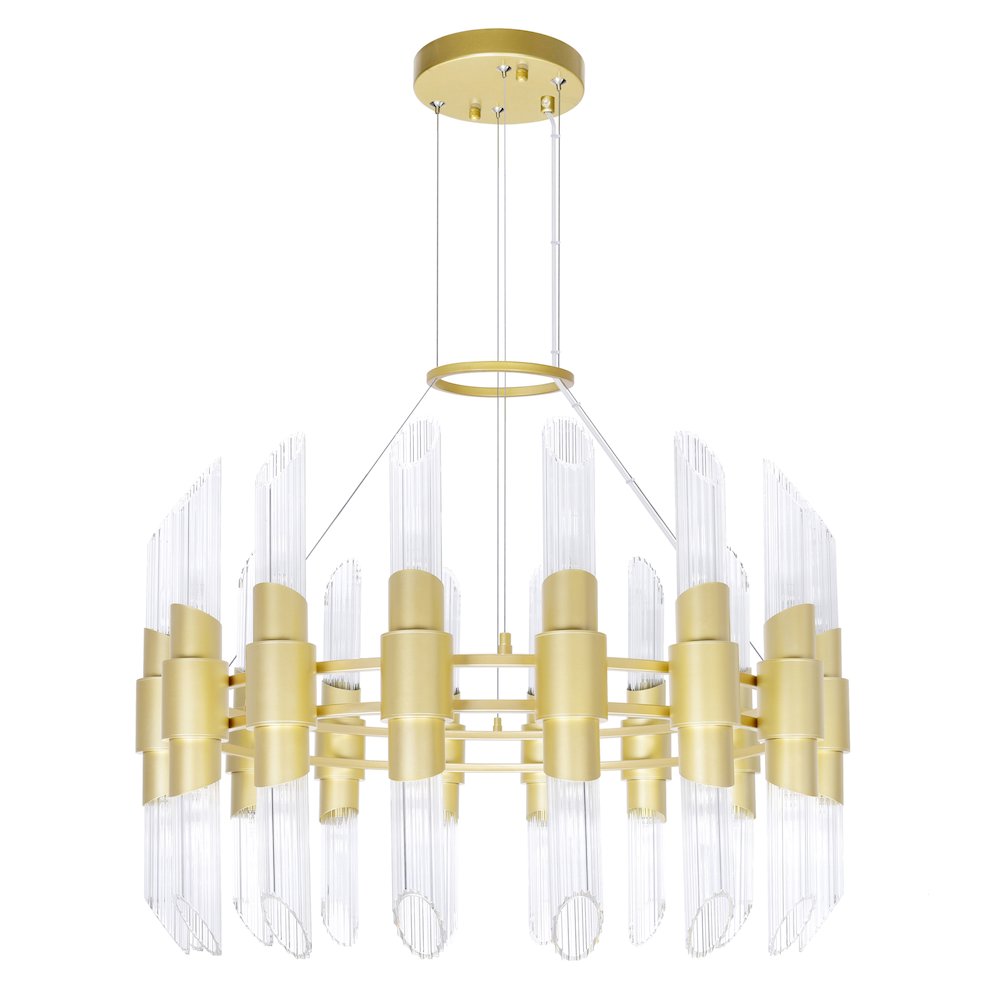 Croissant 32 Light Chandelier With Satin Gold Finish. Picture 6