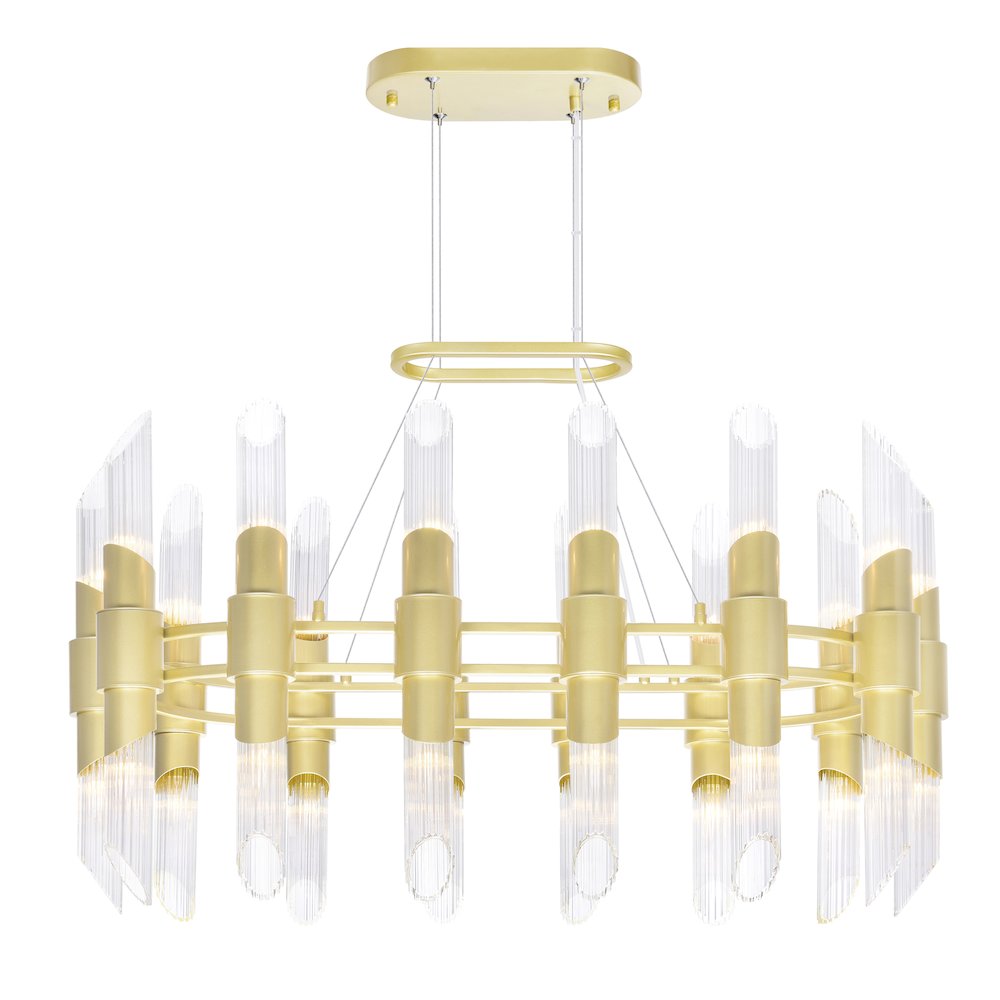 Croissant 28 Light Chandelier With Satin Gold Finish. Picture 1