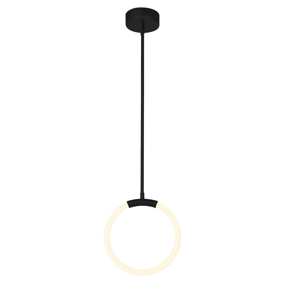 Hoops 1 Light LED Pendant With Black Finish. Picture 1