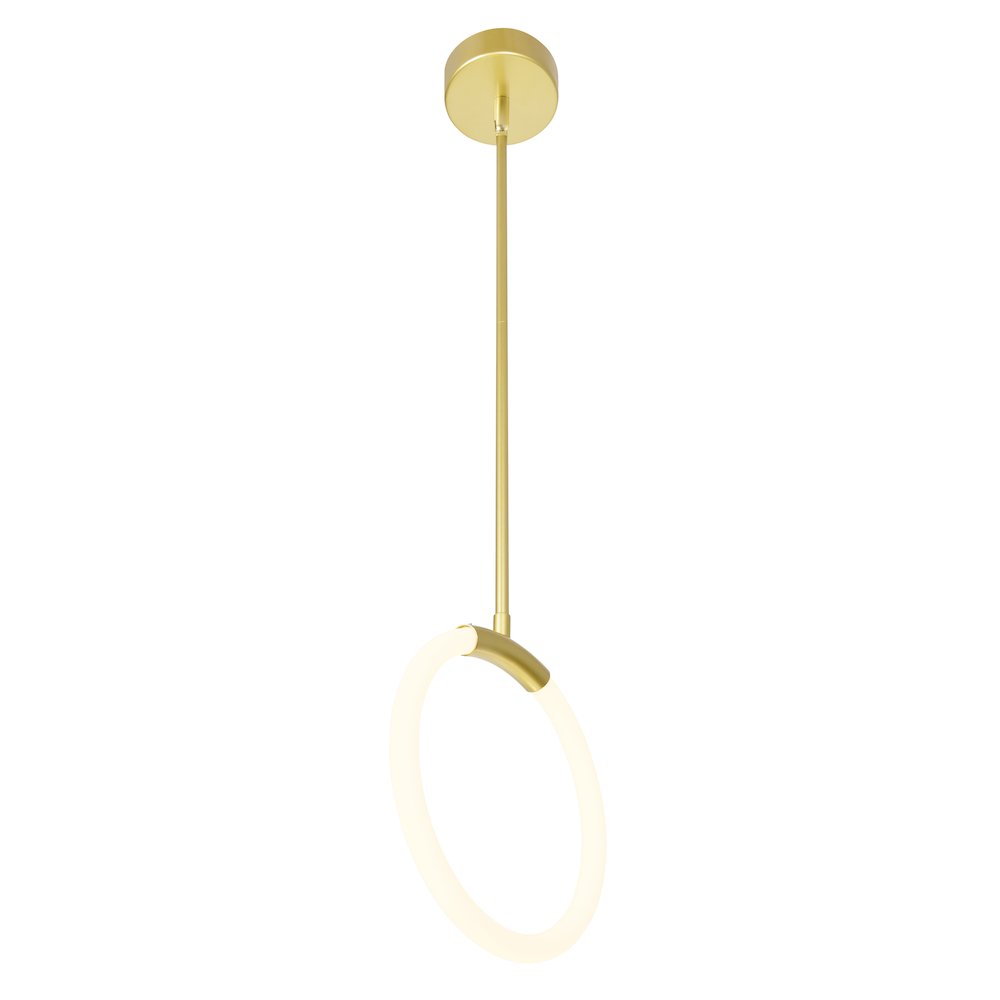 Hoops 1 Light LED Pendant With Satin Gold Finish. Picture 2