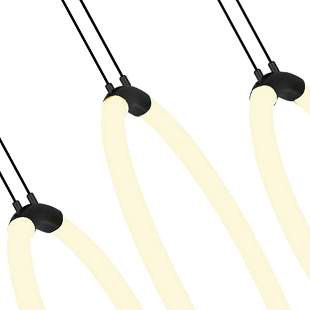 Hoops 5 Light LED Chandelier With Black Finish. Picture 2