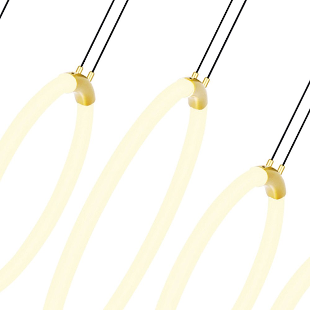 Hoops 5 Light LED Chandelier With Satin Gold Finish. Picture 2