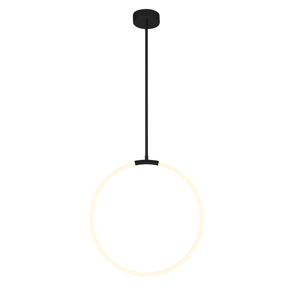 Hoops 1 Light LED Chandelier With Black Finish. Picture 1