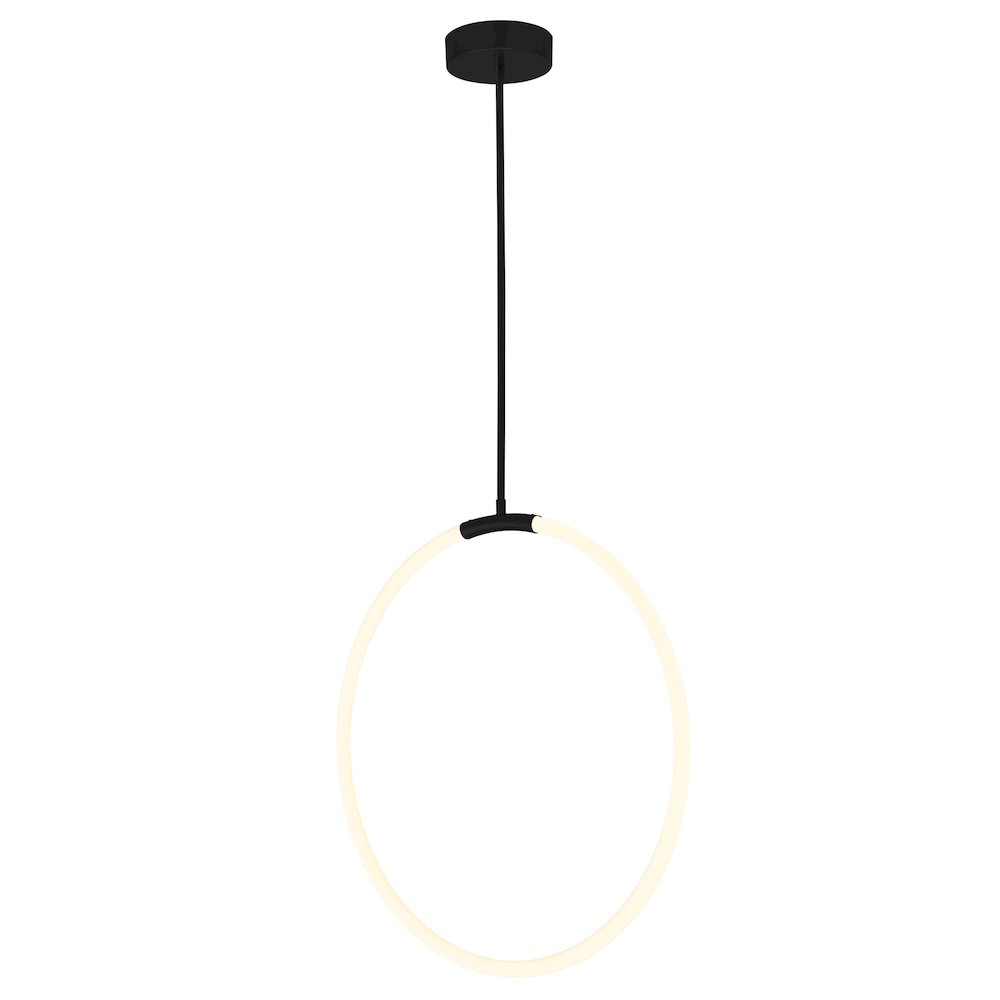 Hoops 1 Light LED Chandelier With Black Finish. Picture 2