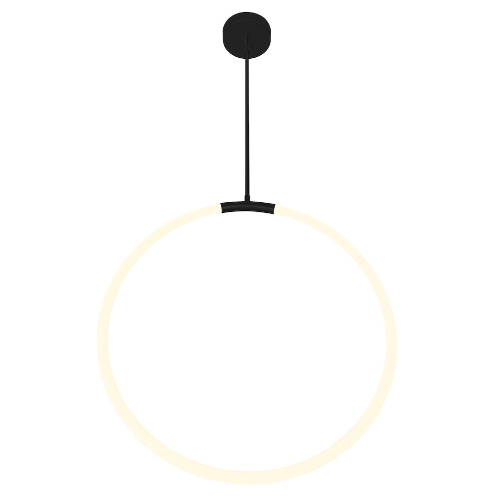 Hoops 1 Light LED Chandelier With Black Finish. Picture 4